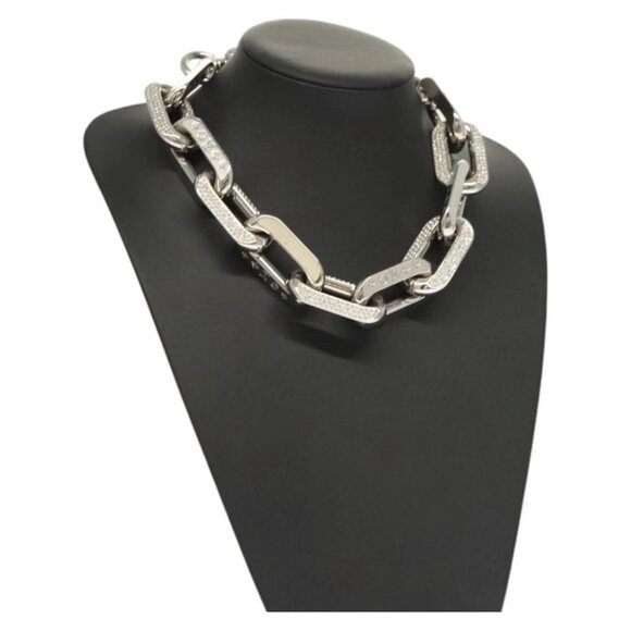 LOUIS VUITTON Collier LV Edge GM Necklace metal Silver tone - Picture 1 of 15